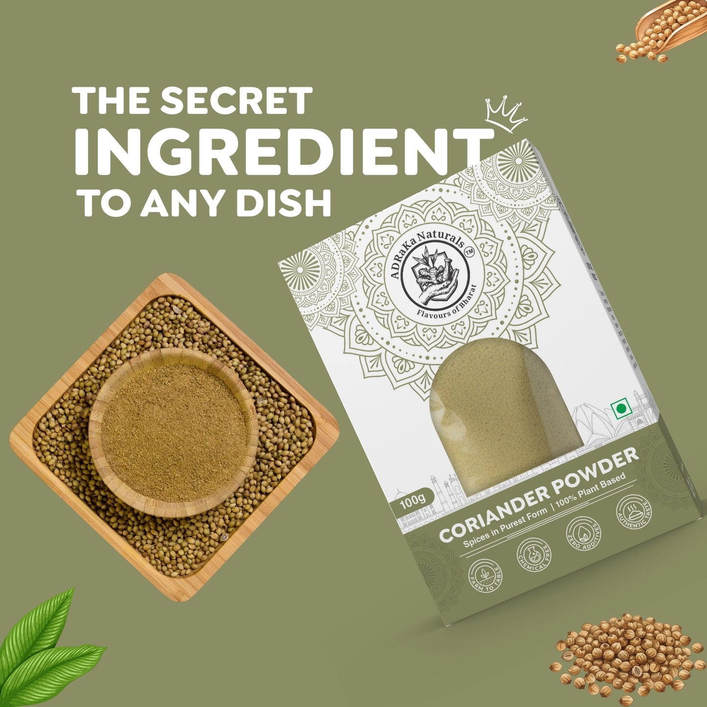 ADRaKa Naturals Coriander Powder – Clean, Aromatic Base For Everyday Cooking