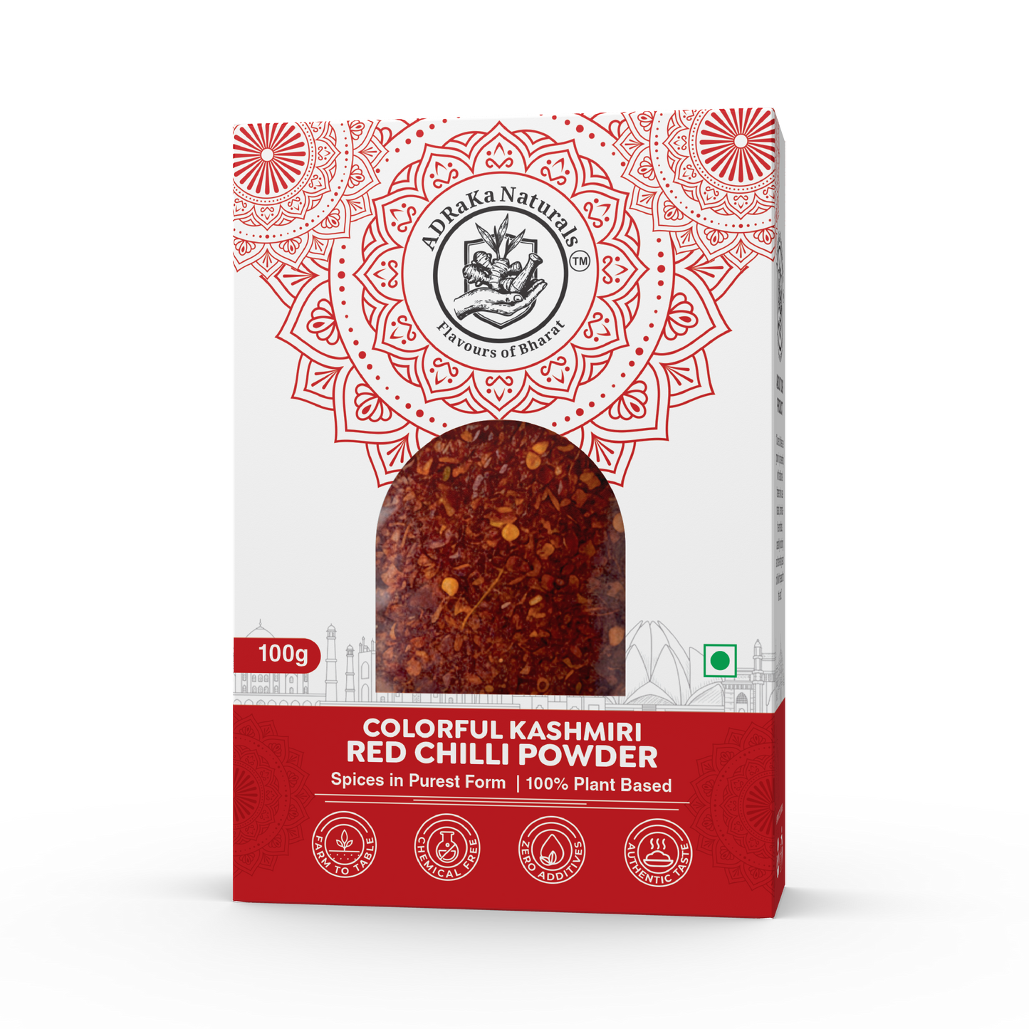 ADRaKa Naturals Kashmiri Red Chilli Powder – Vibrant Colour, Gentle Heat, No Added Colour
