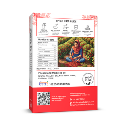 ADRaKa Naturals Kashmiri Red Chilli (Whole) – Deep Colour, Low Heat, No Added Colour