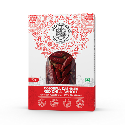 ADRaKa Naturals Kashmiri Red Chilli (Whole) – Deep Colour, Low Heat, No Added Colour