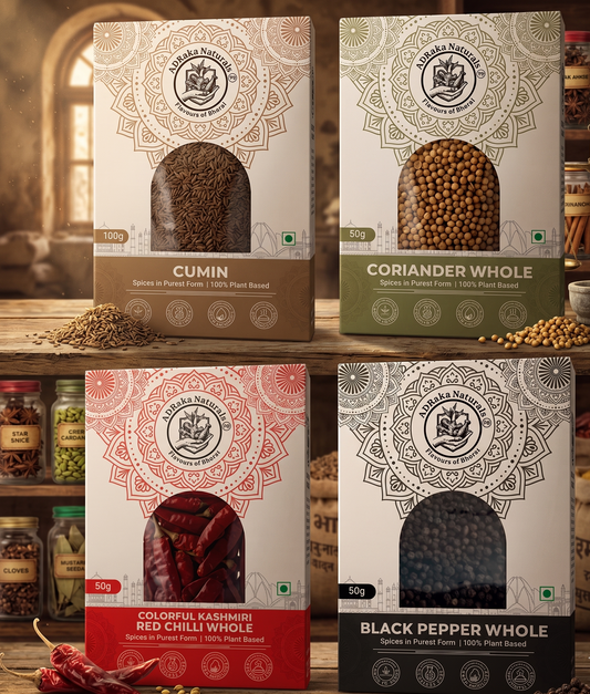 ADRaKa Naturals Whole Spices Combo – 4 Core Whole Spices For Fresh Masala